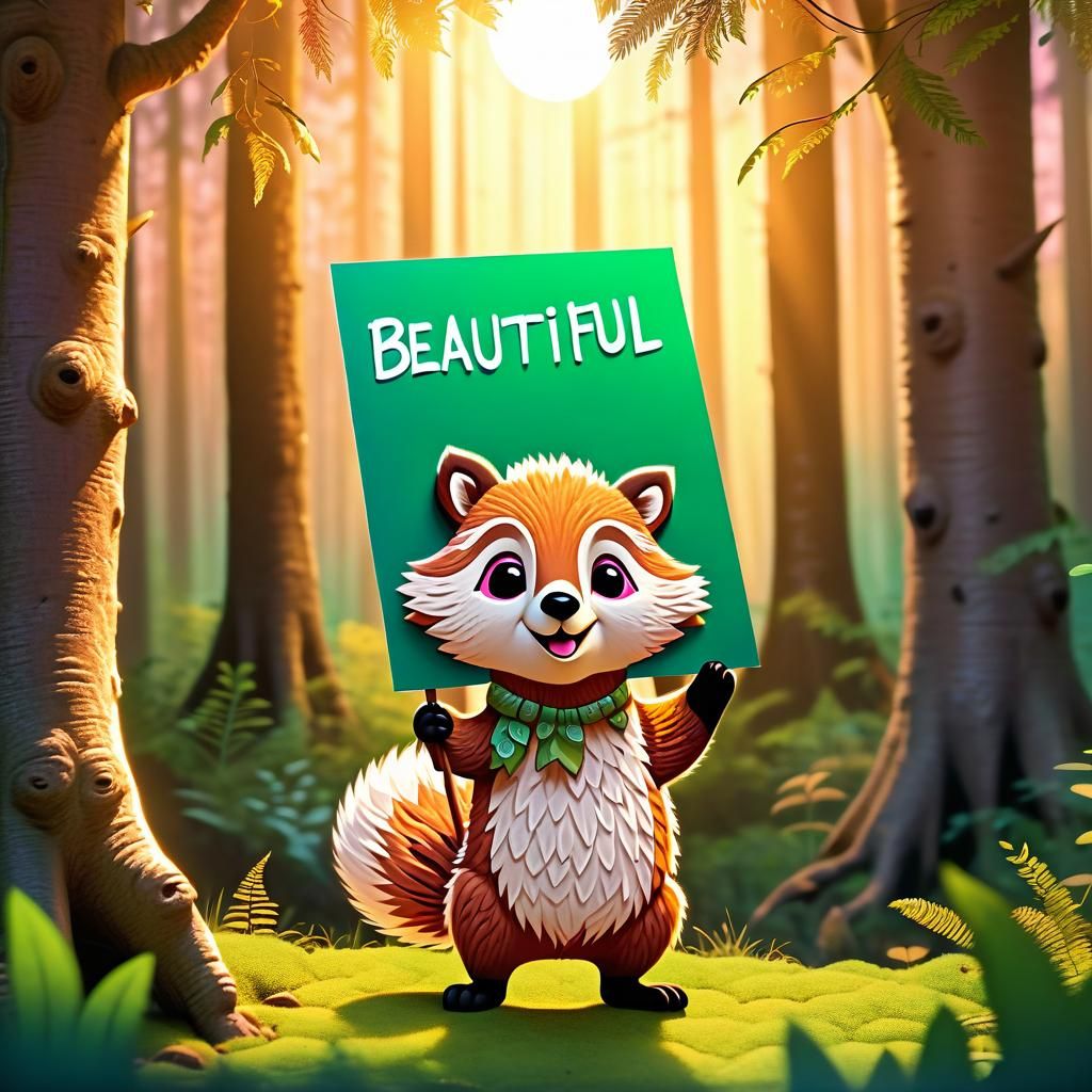 Kind Woodland Animal Expressing Gratitude