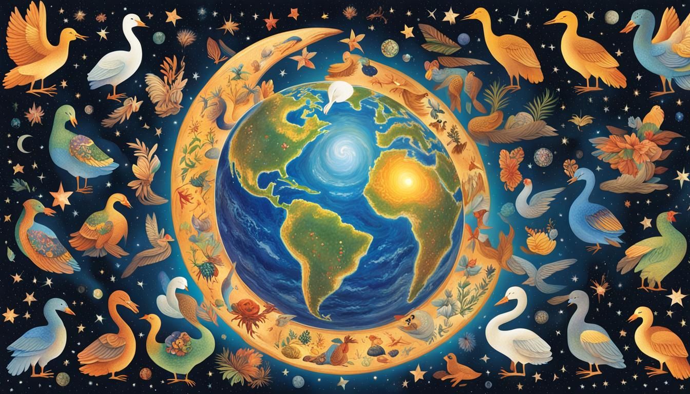 Glowing Globe Held by God's Hands: Unity