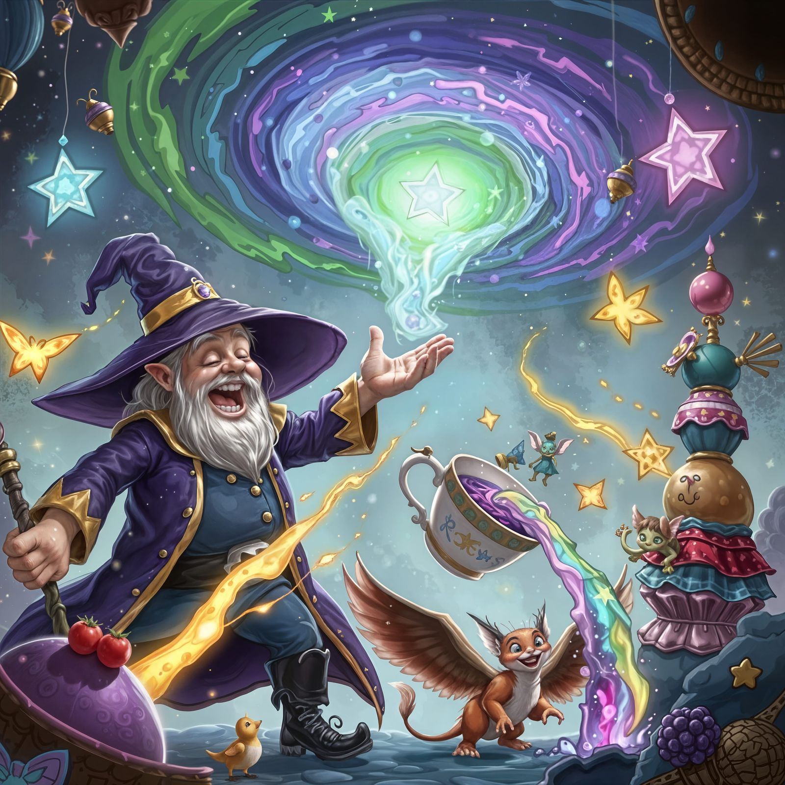 Mischievous Wizard Creates a Magical Vortex