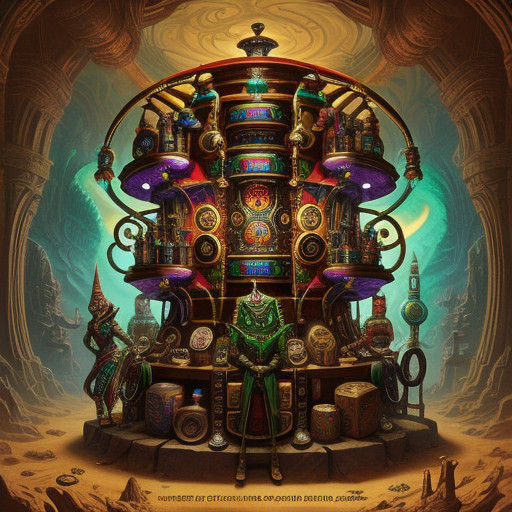 Surreal Dmt Machine Elves in Mid-20th Century Pop Art Style