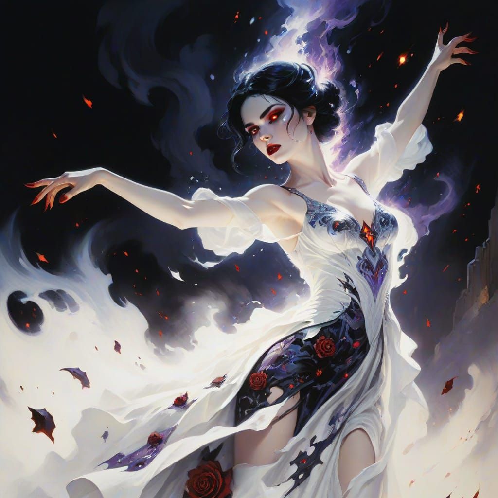 Cosmic Hero Amidst Dimensional Destruction - Oil Painting