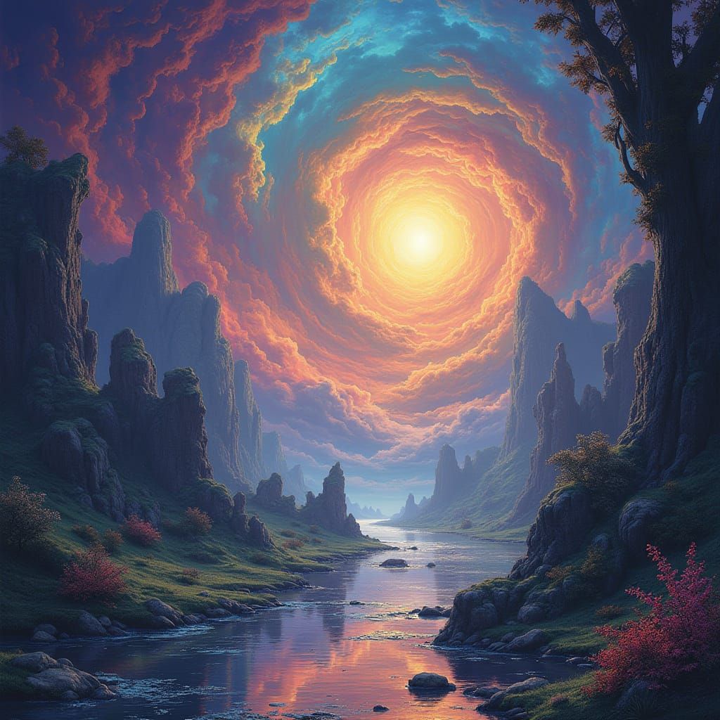 Mystical Dreamscape in Vibrant Colors