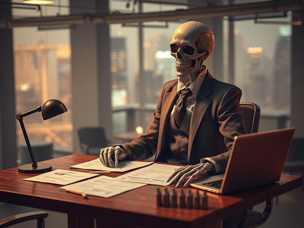 Undead Lawyer in Hi-Tech Office Photo