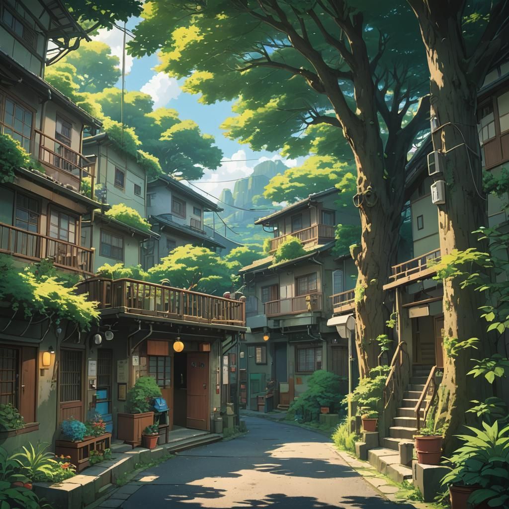 Anime Key Visual in Studio Ghibli Style
