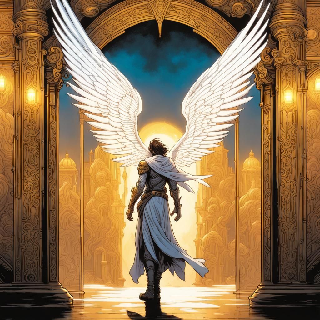 One-Winged Angel Before Golden Gates, Comic Book Art