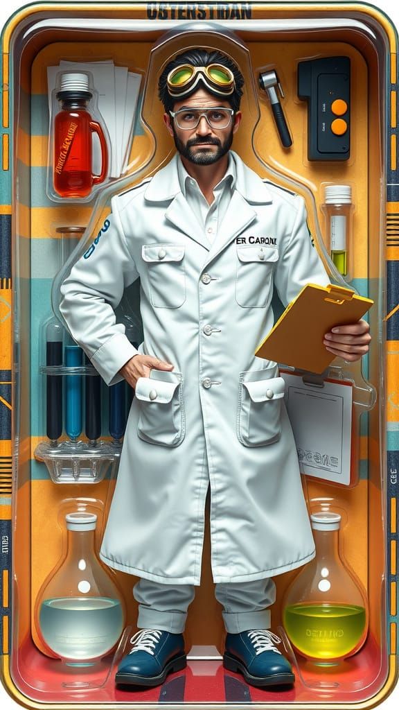 Scientist in Futuristic Action Figure Package with Accessori...