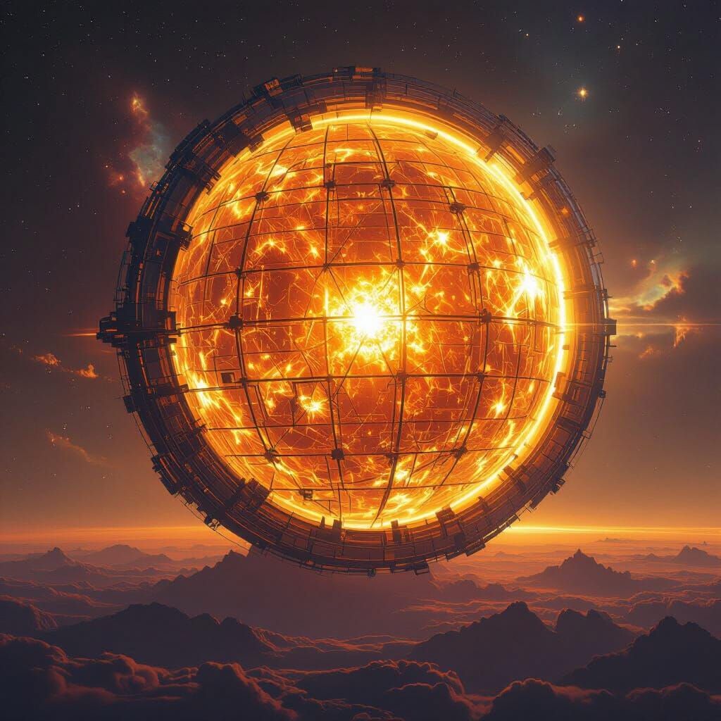 Massive Dyson Sphere Capturing Sun's Energy