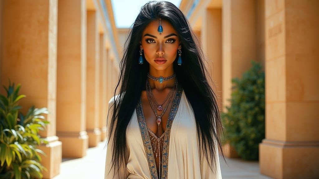 Ancient Egyptian Noblewoman in Golden Light