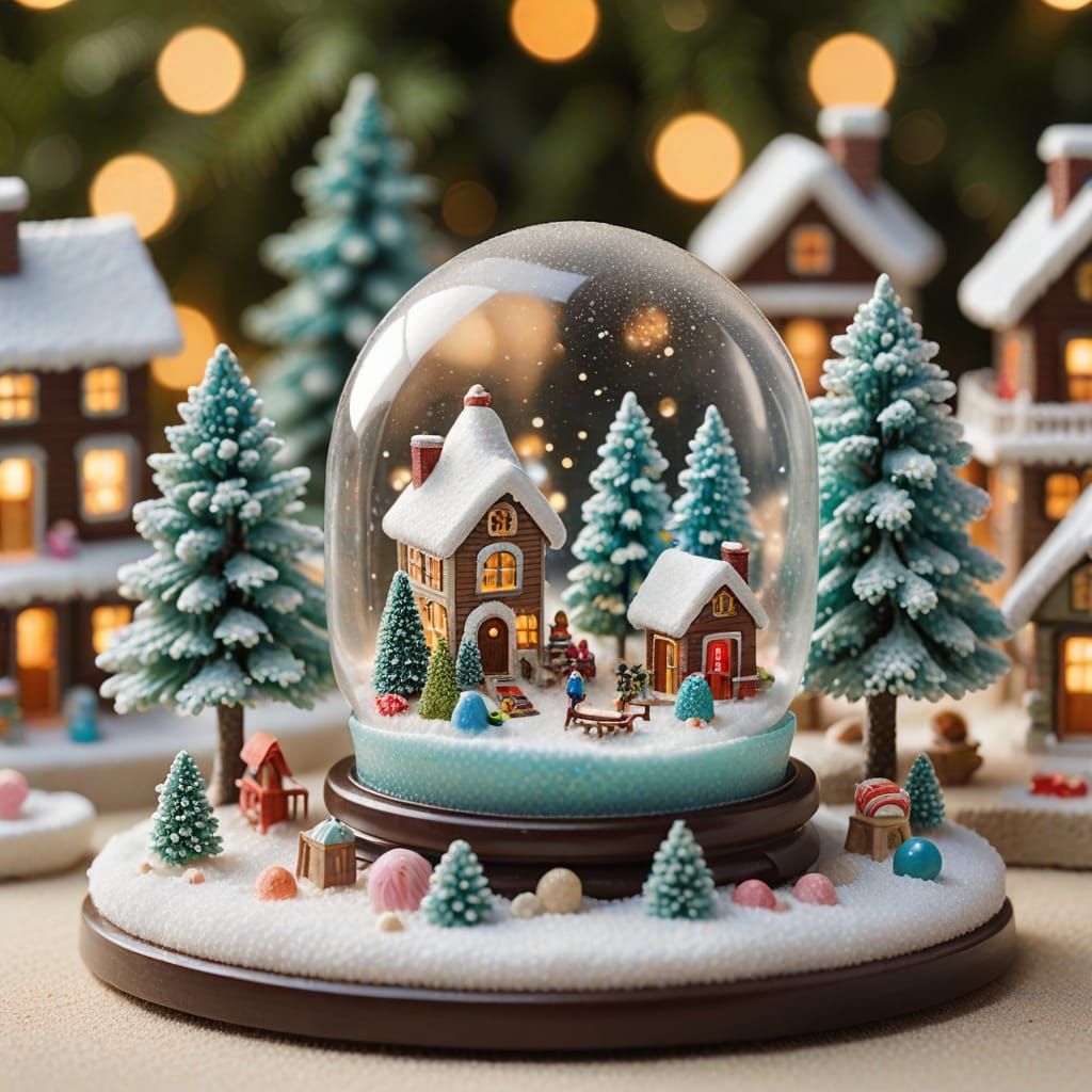 Snow Globe Contrasts Winter and Summer Worlds