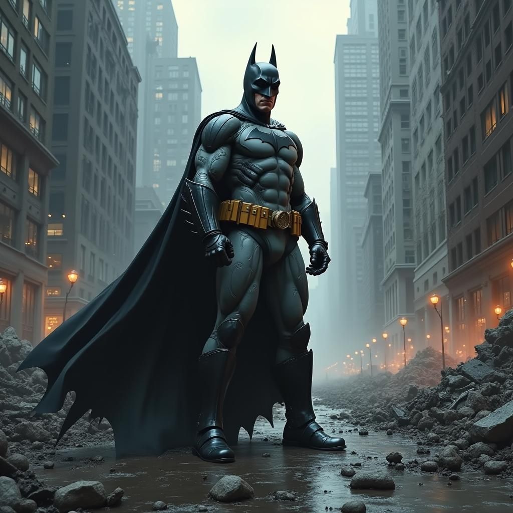 Batman in Apocalyptic Gotham City, Cinematic Style