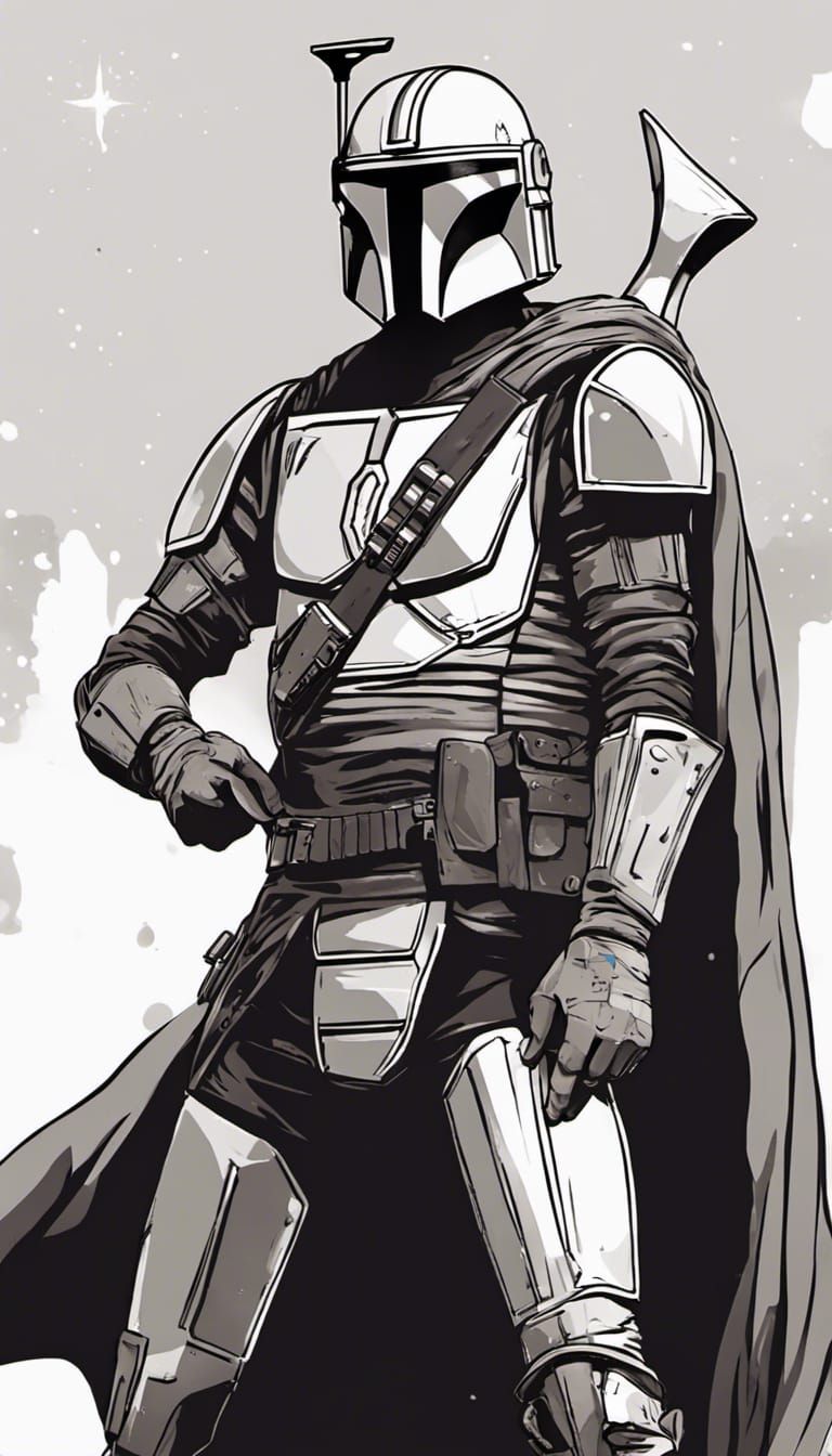 Black And White Mandalorian