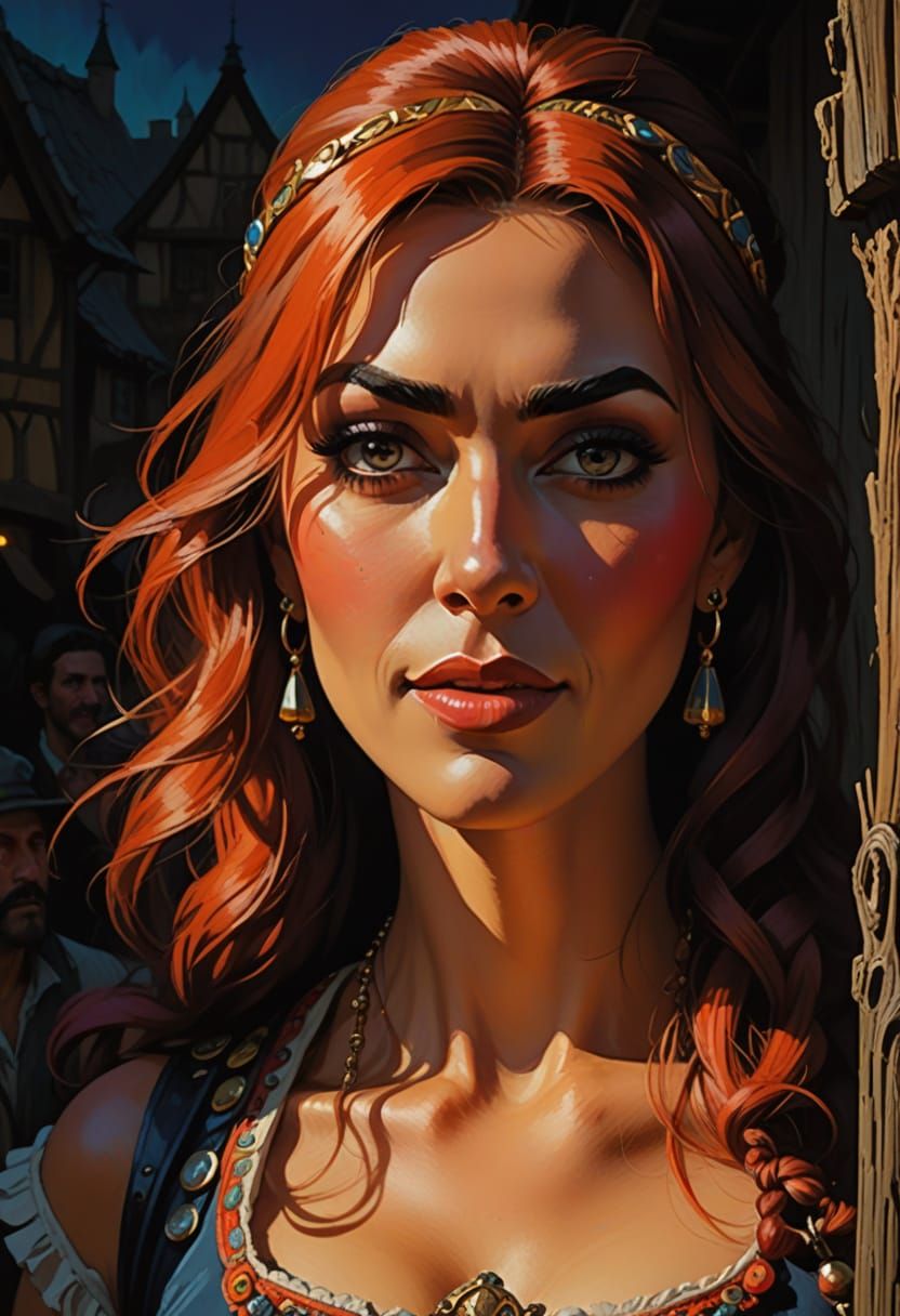 Medieval Village Revival in Vibrant, Exaggerated Style