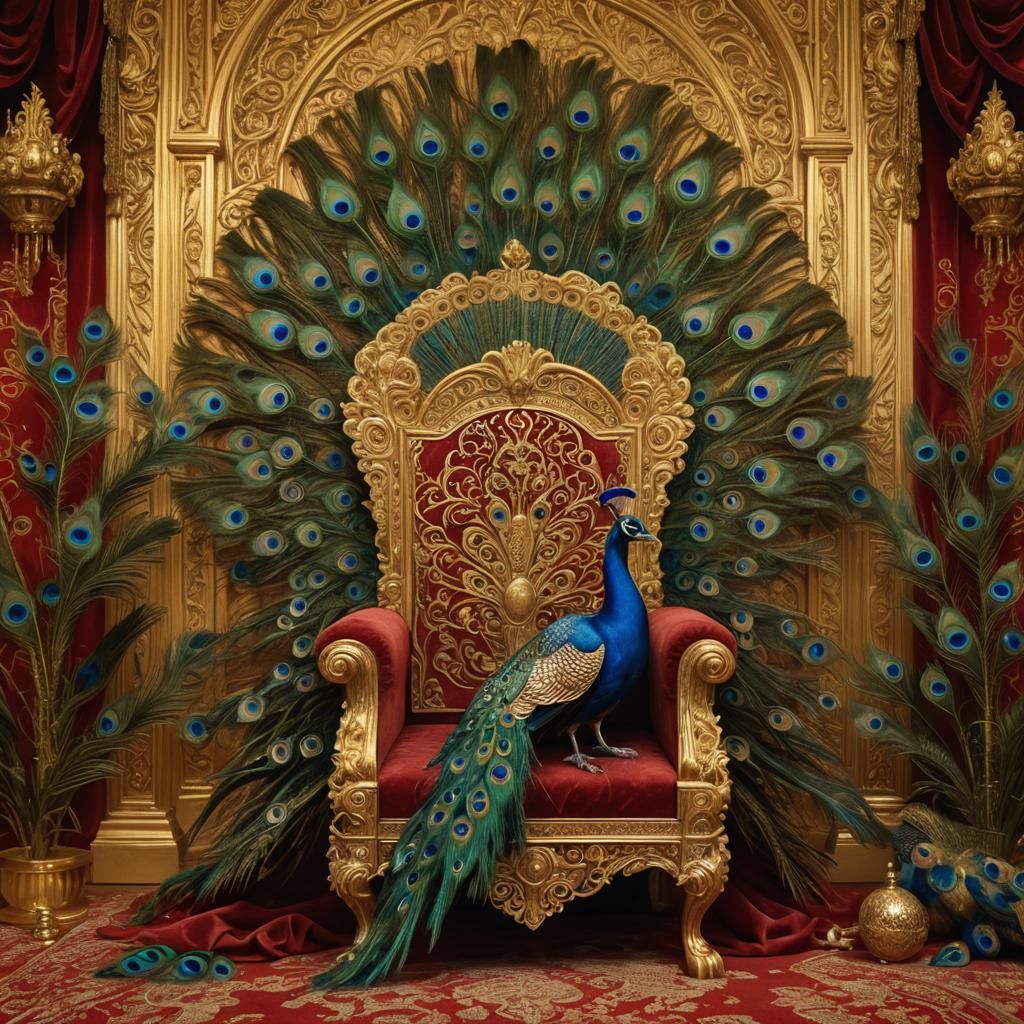 Golden Throne with Peacocks: Matte Painting