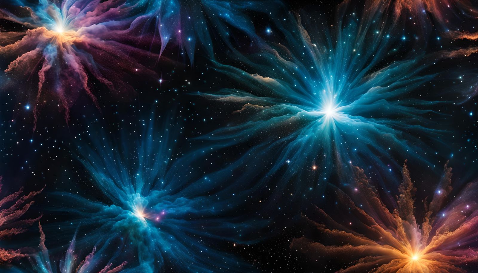 Cosmic Nebula Woven in Tulle Fabric, Photorealistic