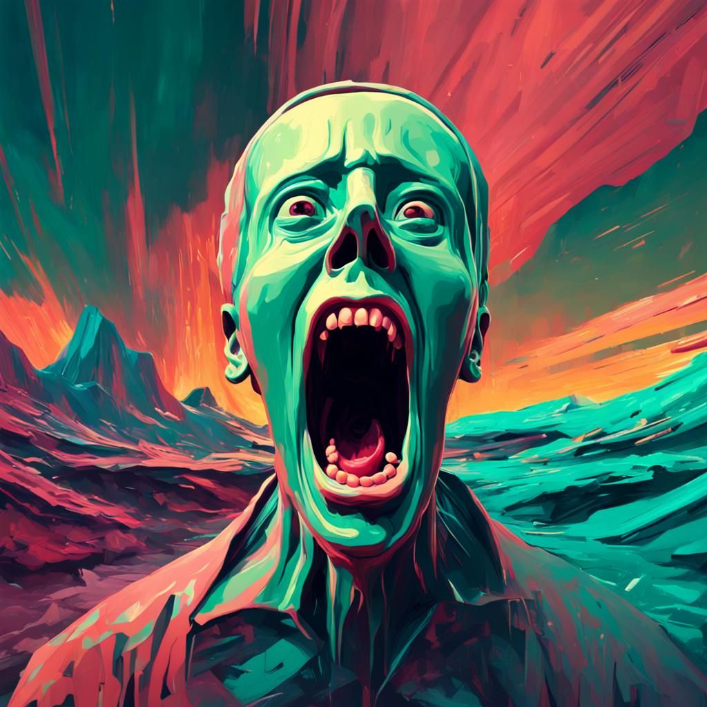 The Scream in Cyberpunk Style