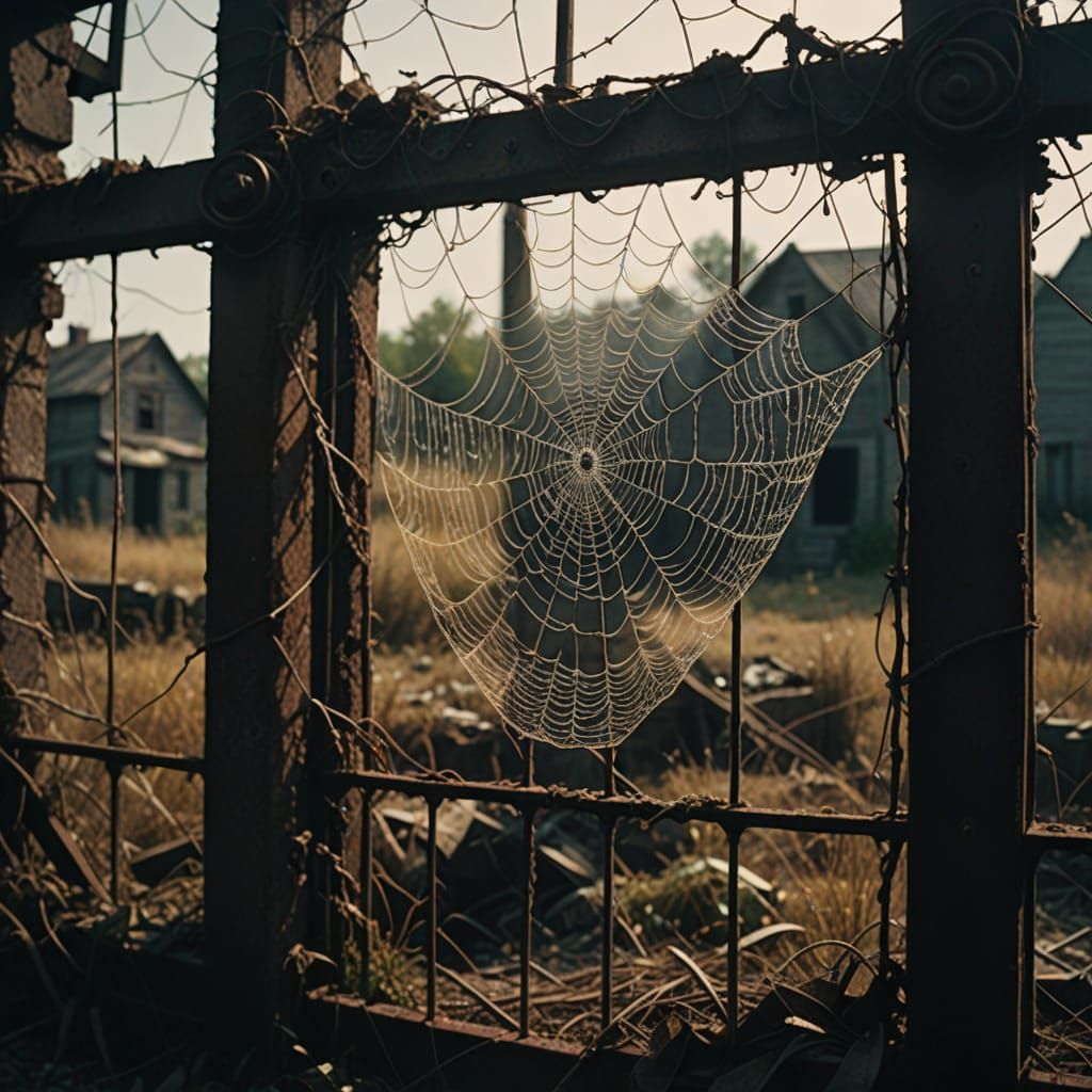 Epic Abandoned Gate Clad in Dusty Cobwebs