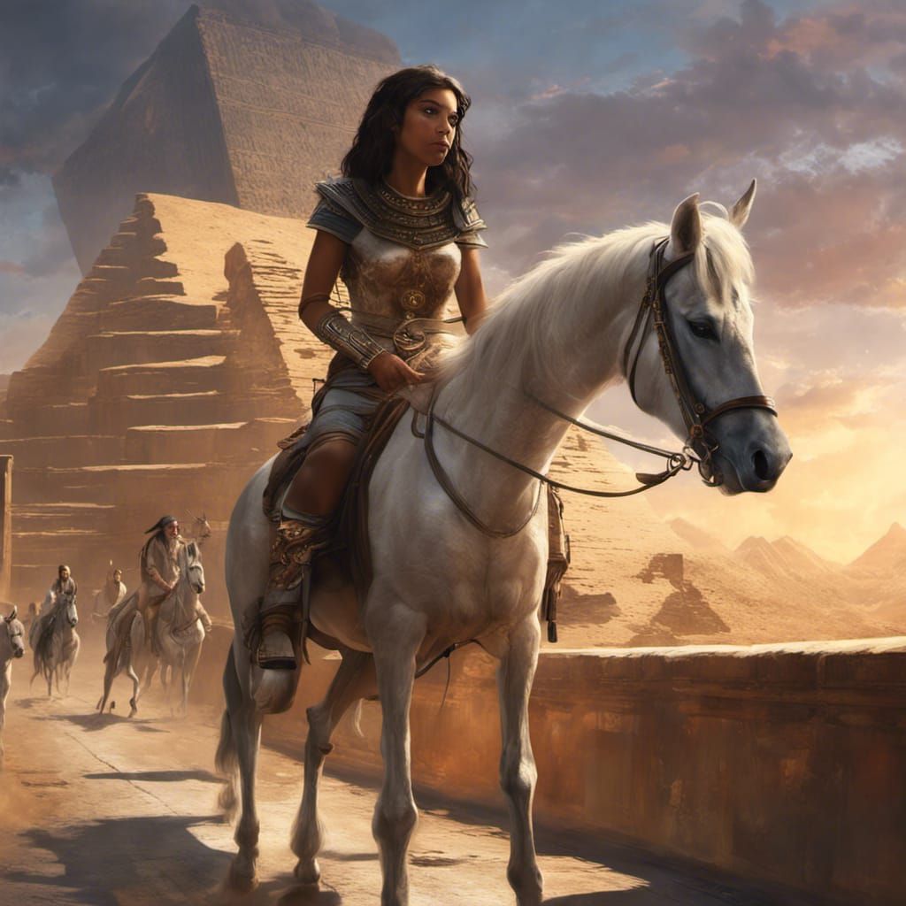 Girl on Horseback in Ancient Egypt War