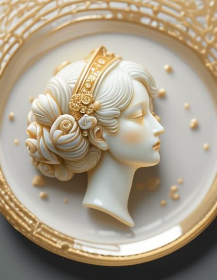 Exquisite Porcelain Female Statue in Soft Golden Light