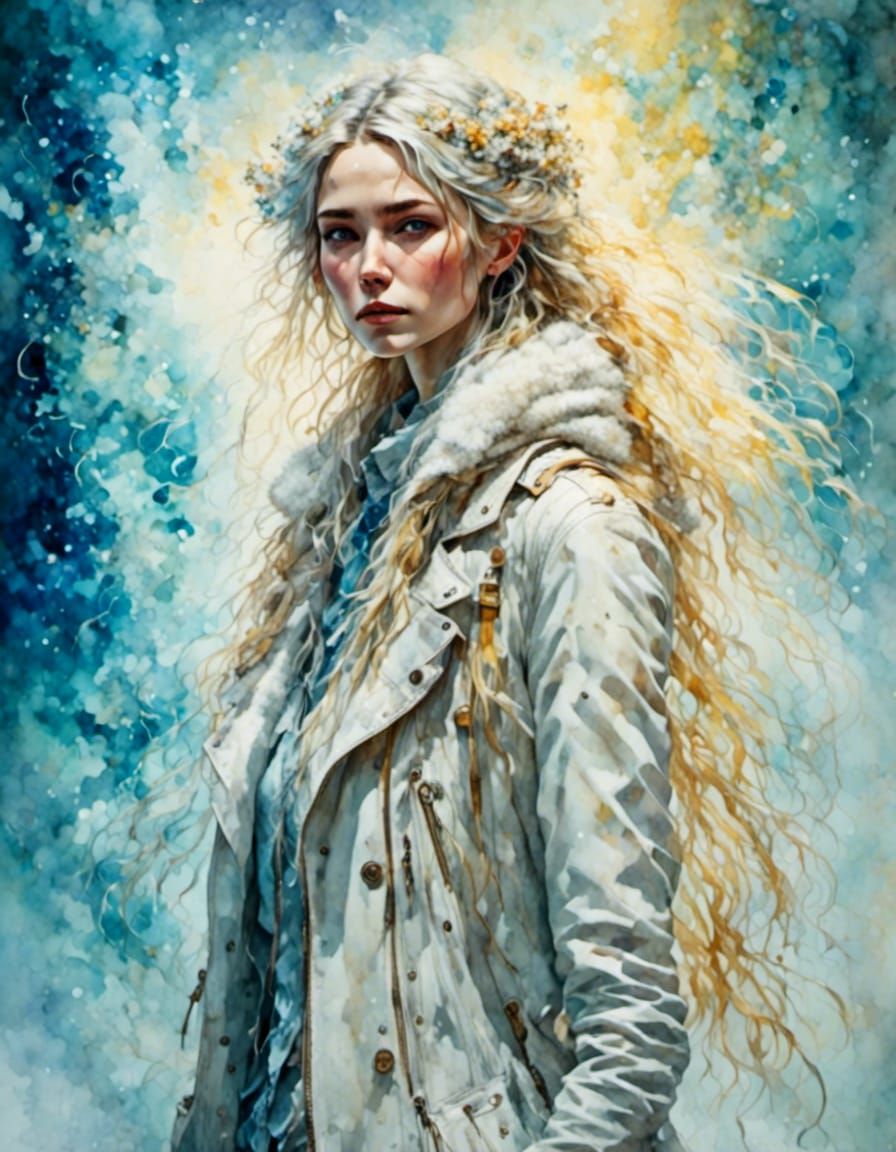 Japanese Model in Snow, Anime-Inspired Realism