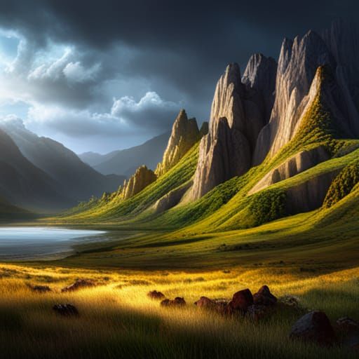 Epic Fantasy Landscape: Greek Steppes Meadow