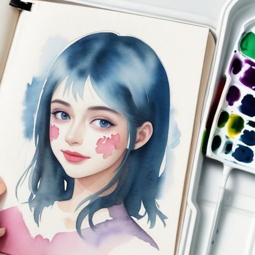 Watercolor portrait in progress