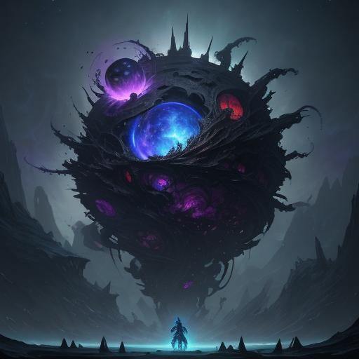 Ethereal Mechanical Nebula Stalker in Detailed Matte Paintin...