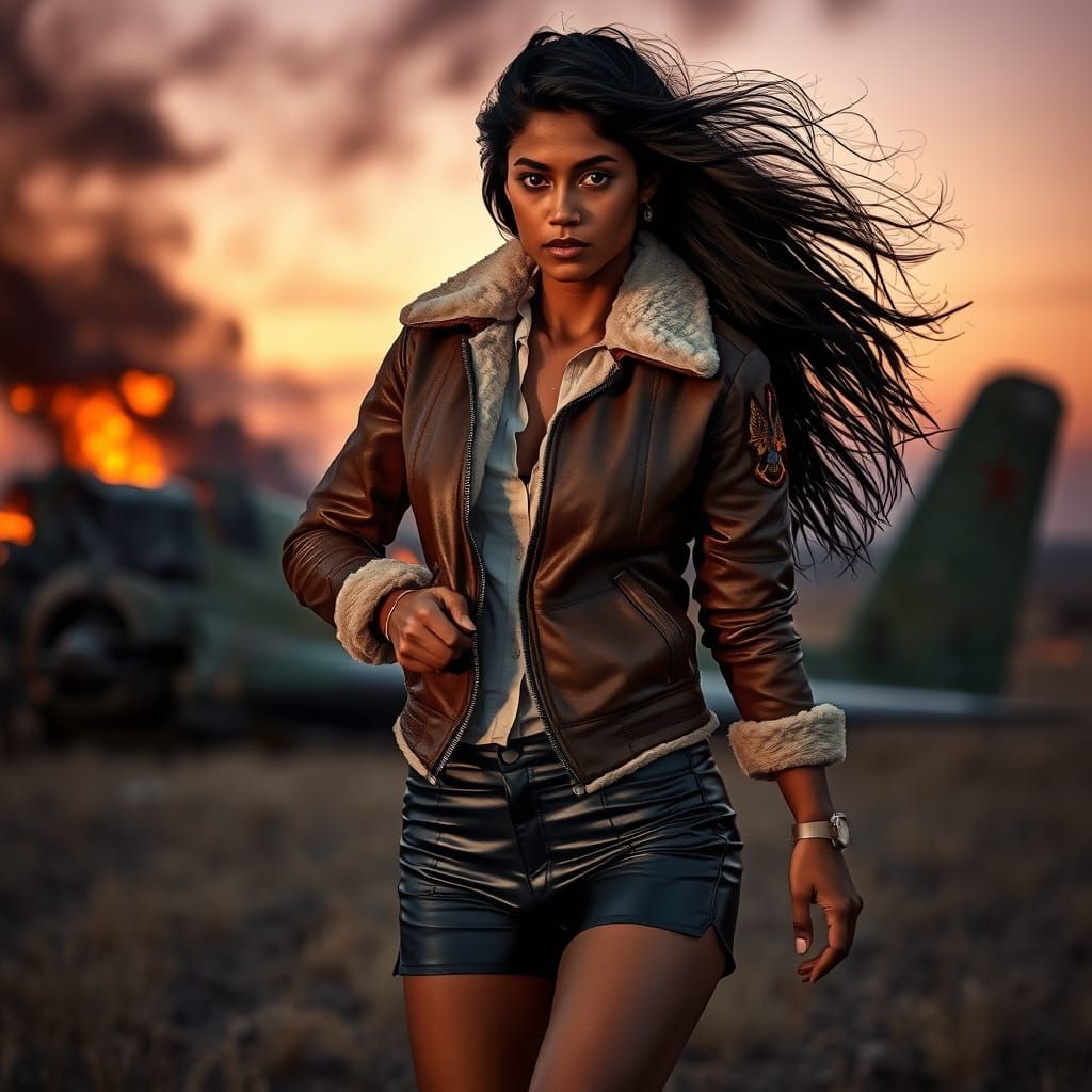 Resolute Woman Walks Away From Burning Plane