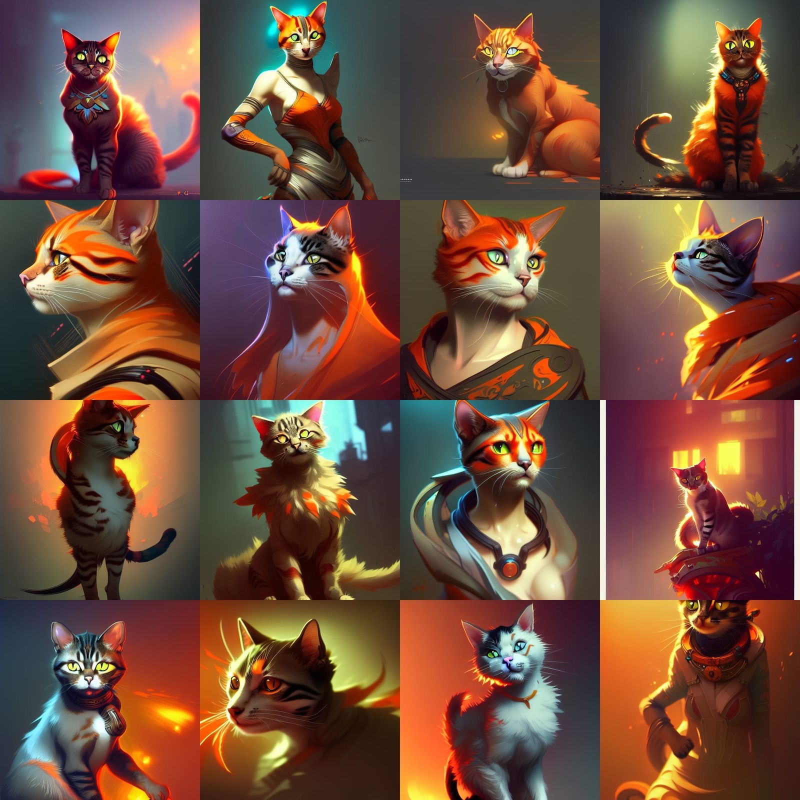 Steampunk Cat Video Game Character Concept Art