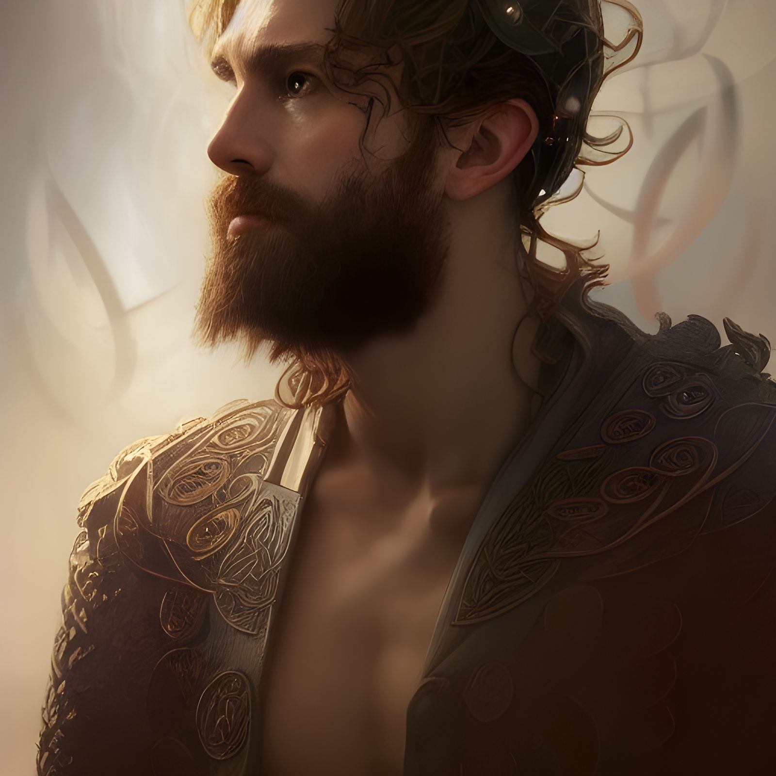 Celtic Prince Portrait with Magic Vortex