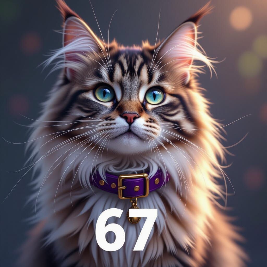 Fluffy Siamese Cat with Teeth Collar and '67 Meme