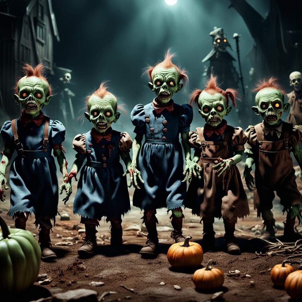 Zombie Munchkins in Dystopian Oz: Matte Painting