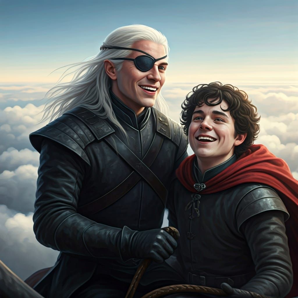 Targaryen Prince Laughing on Dragonback