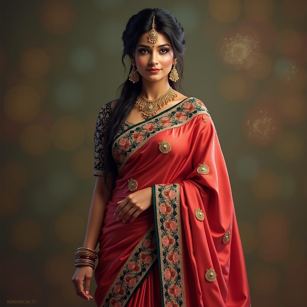 Shruti Hassan in Silk Saree: Cinematic Matte Painting