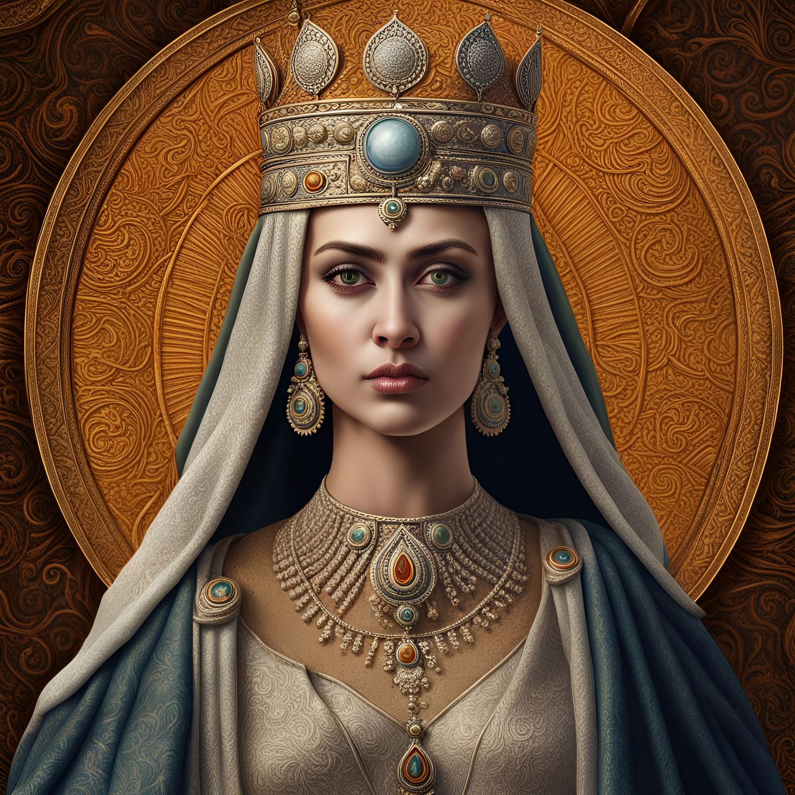 Queen Gunda of Medieval Abkhazia: Digital Art Portrait
