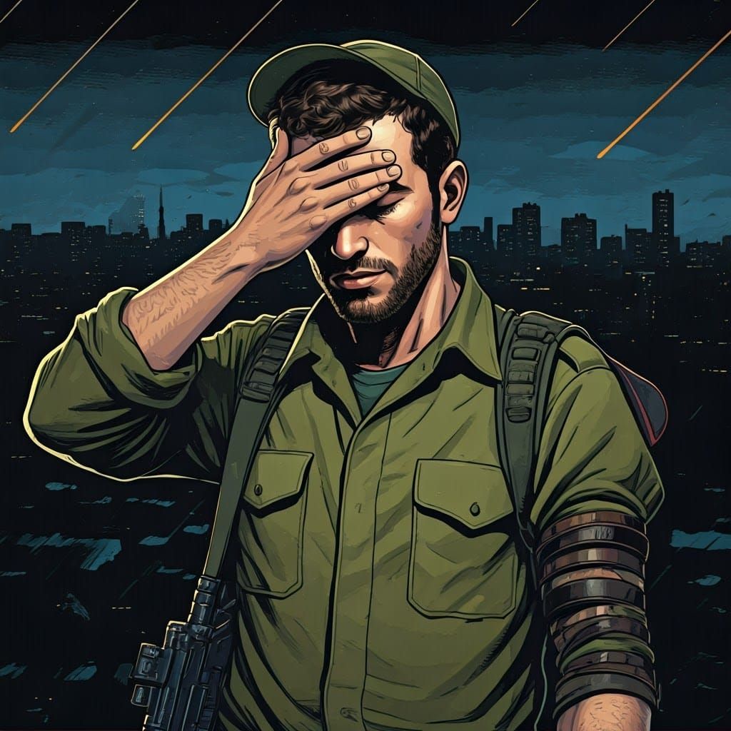 Jewish Soldier Reciting Shema Yisrael in Wartime