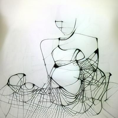 Minimalist Desert Landscape Line Art