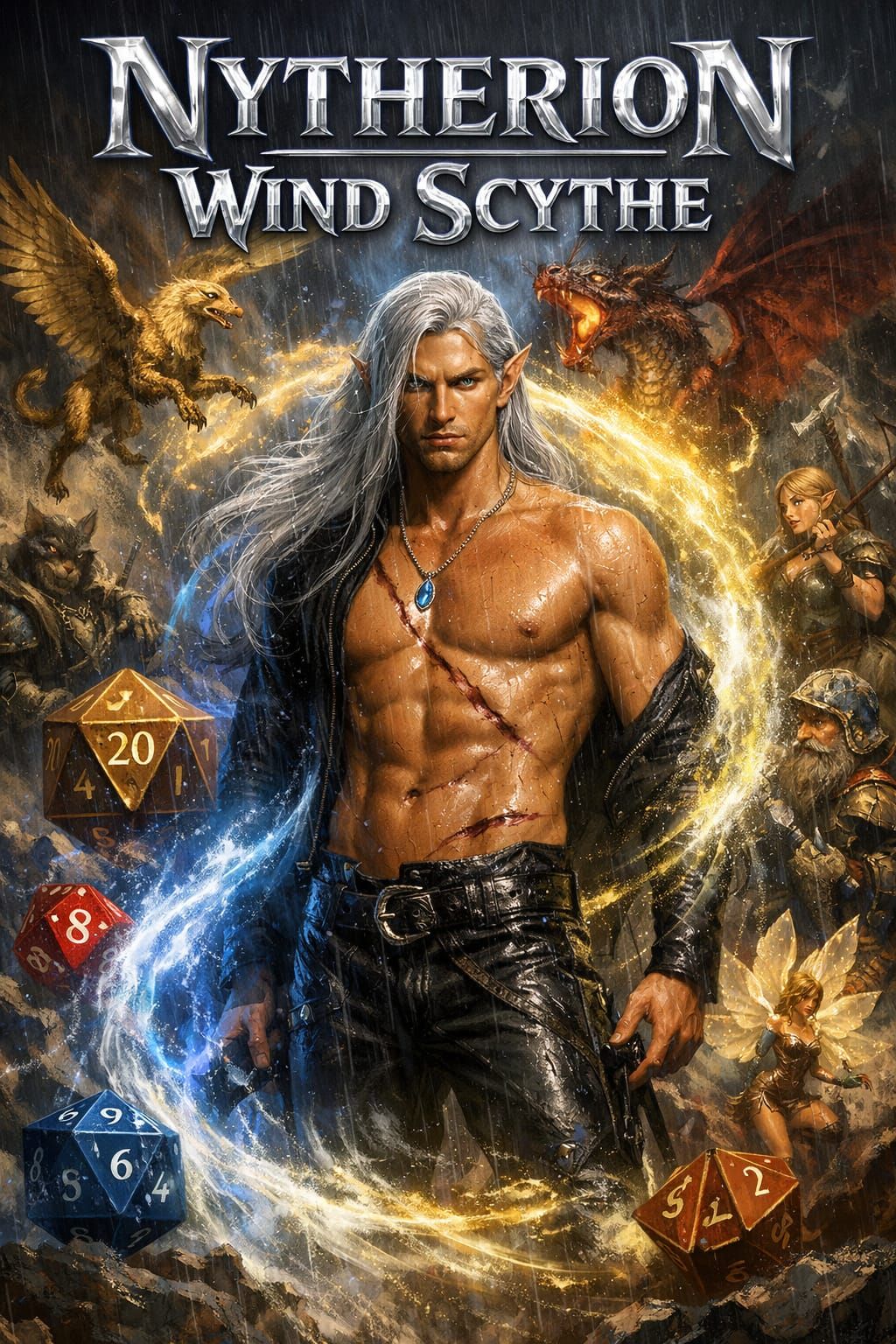 Arcane Assassin with Silver Hair in Rain