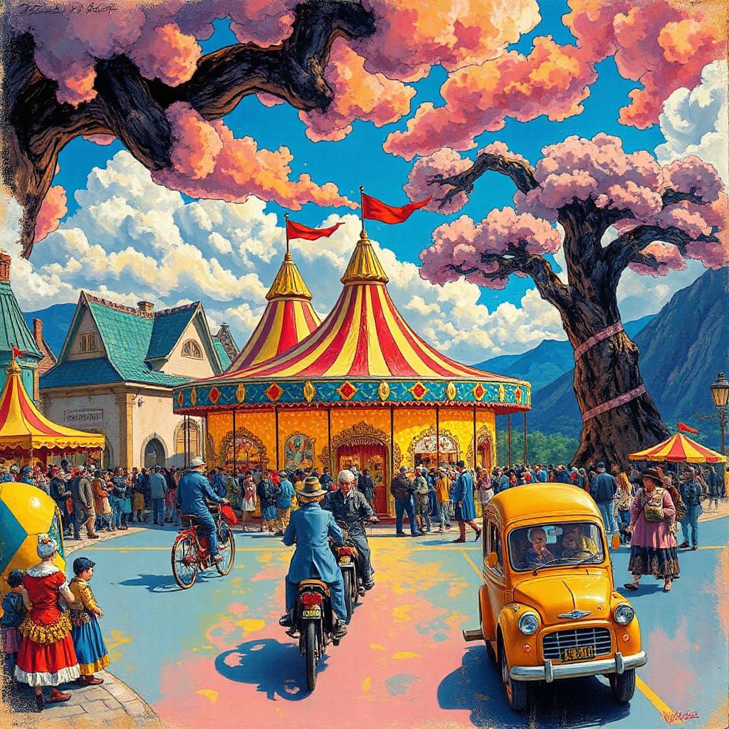 Circus Arrives in Town: A Sci-Fi Art Dream