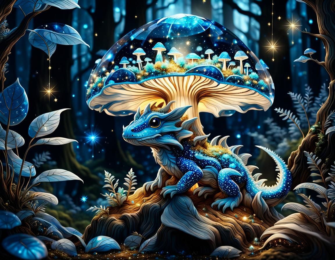 Starry Dragon in a Magical Forest