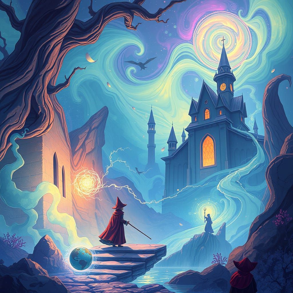 Mystical Realm of Whimsical Wizardry in Digital Art Style