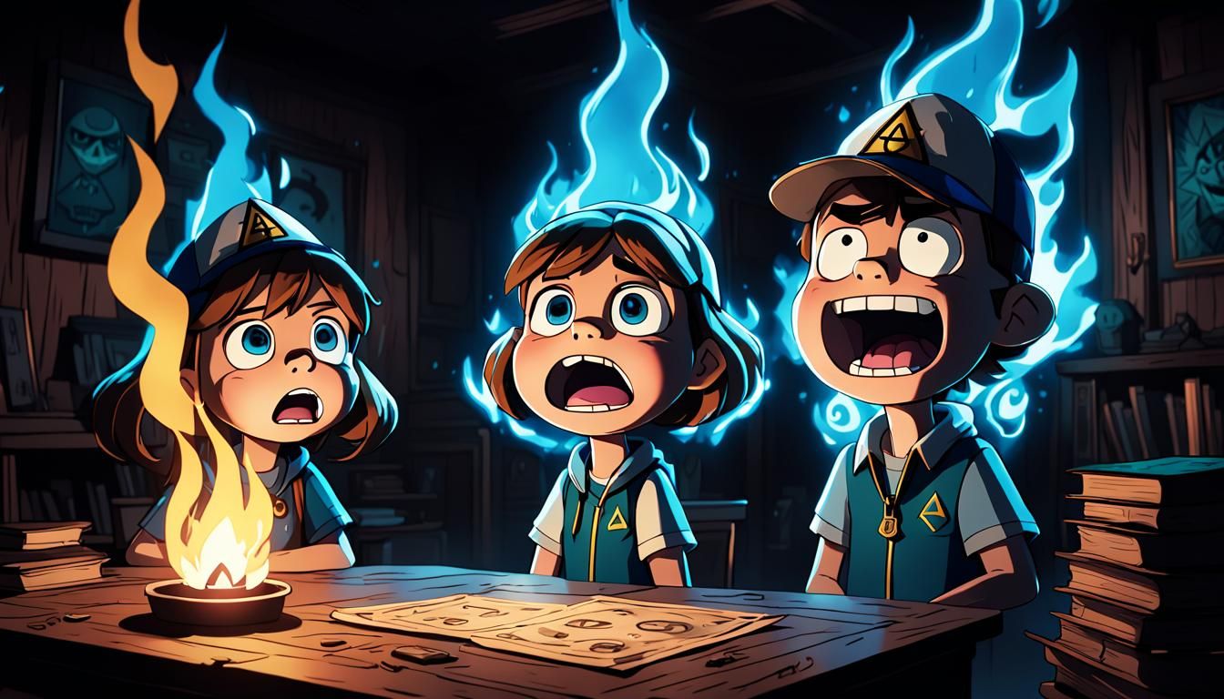 Bill Cipher's Blue Flames: Gravity Falls Anime