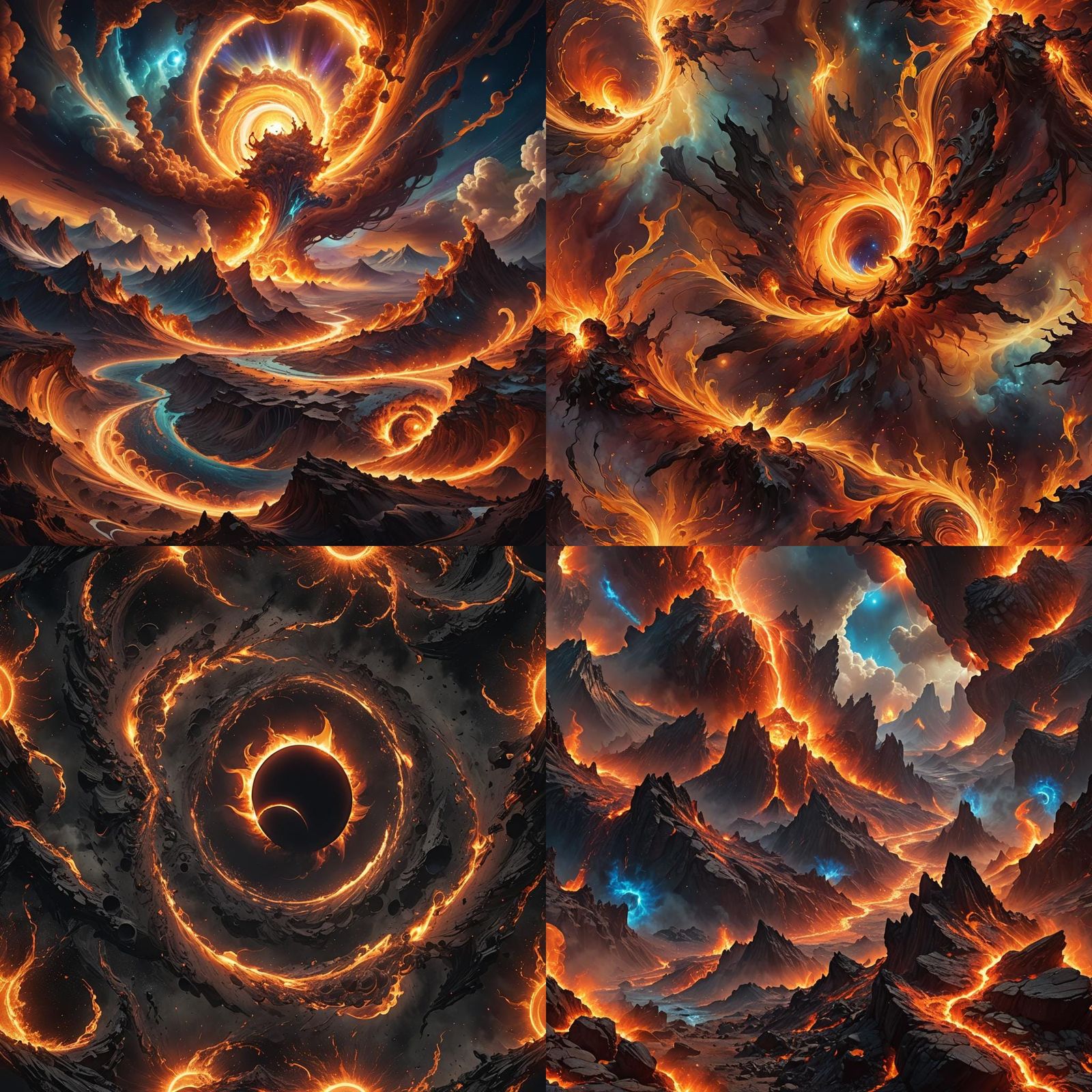 Solar Flare Vortex: Detailed Matte Painting