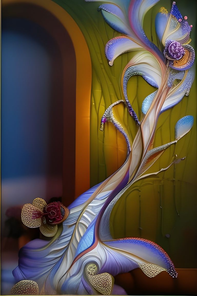 Hyperdetailed Glass Ceramic Flower Creatures in 3D