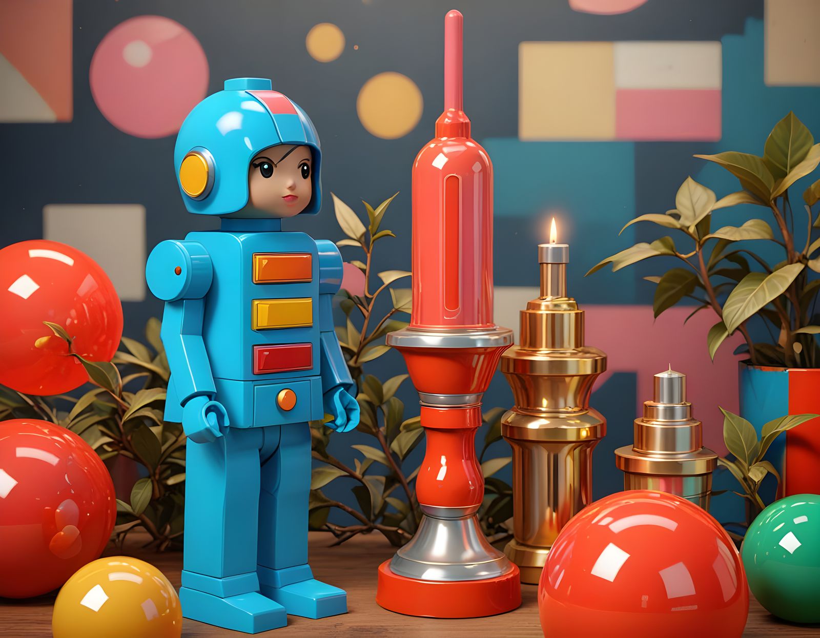 Whimsical Bird on Branch in Sumi-e Style