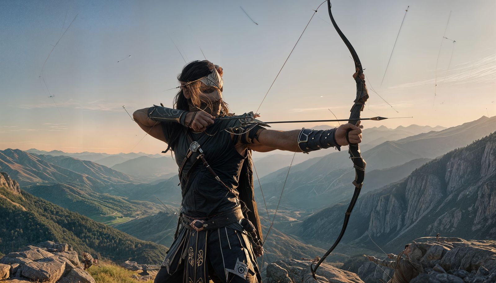 Archer Shoots Arrow at Break of Dawn