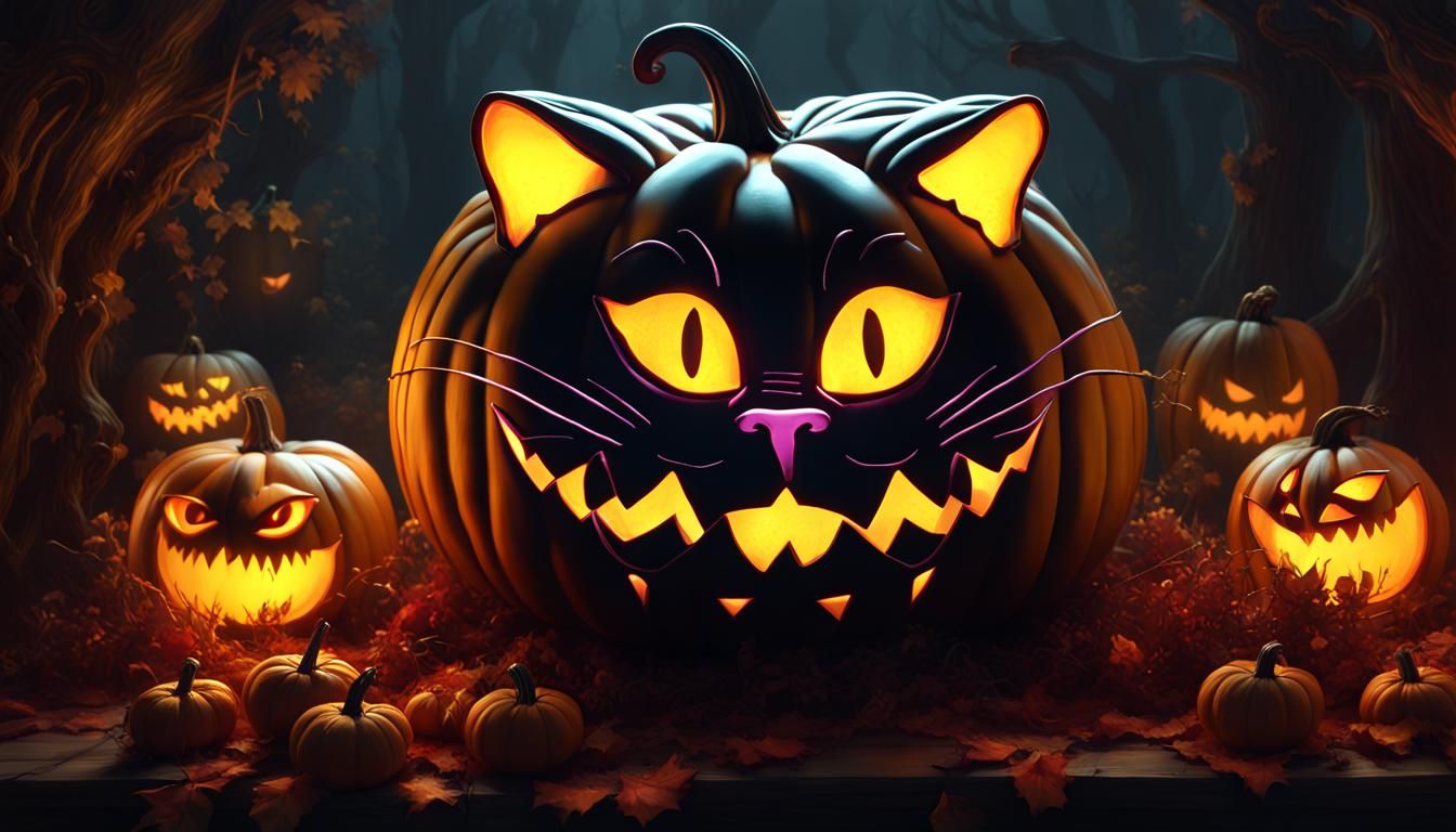 Cheshire Cat Pumpkin: A Dark Fantasy Masterpiece