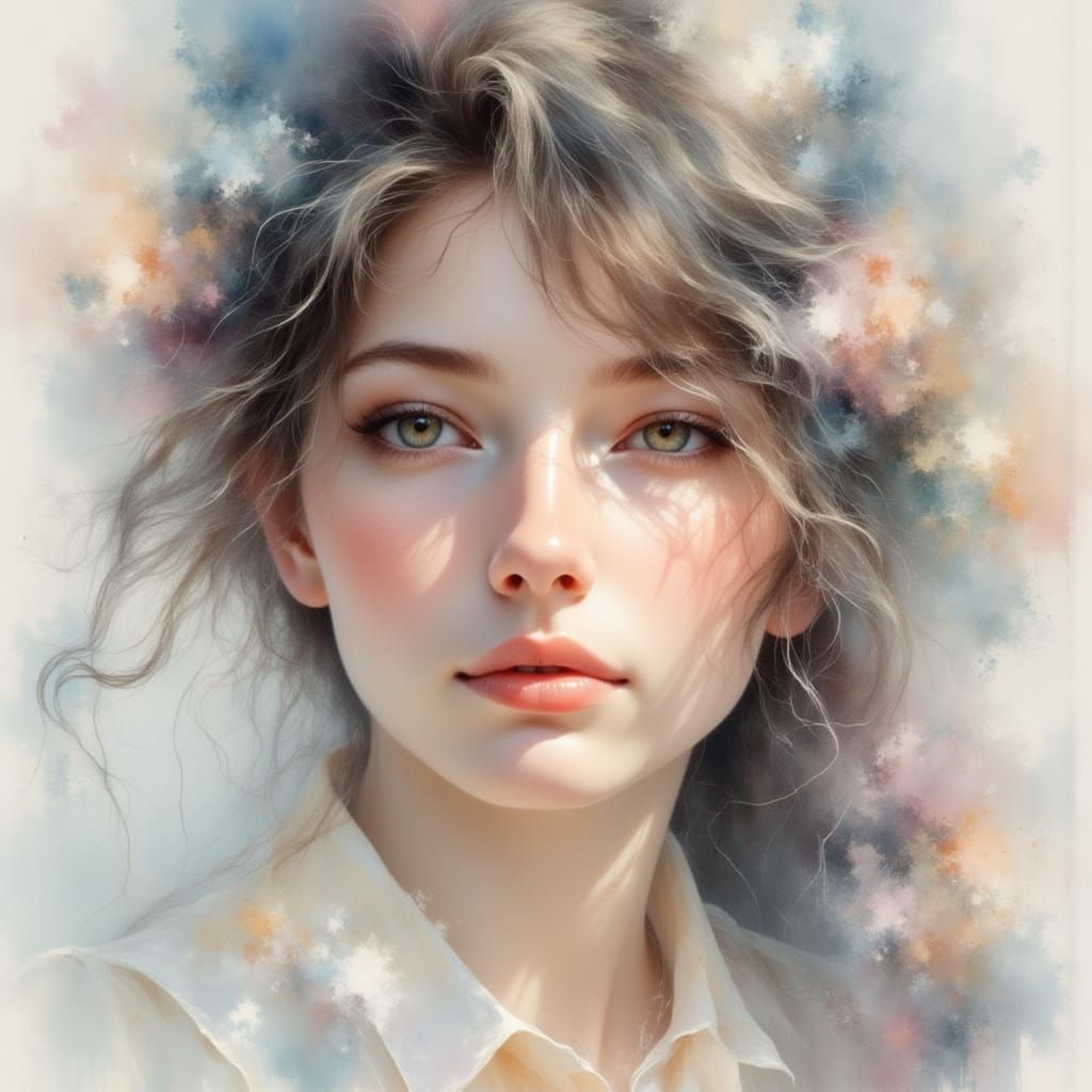 A portrait of a serene woman