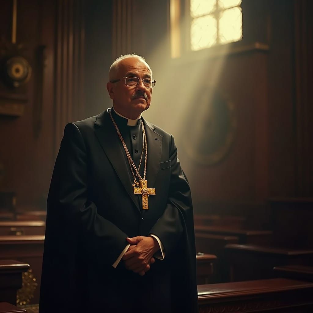 Cinematic Portrait of a Wise Archbishop