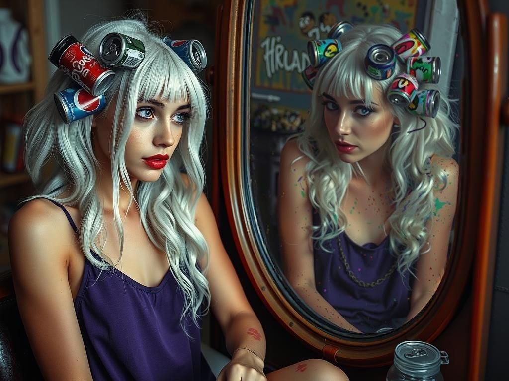 Woman in Boudoir: Graffiti Art Style Portrait