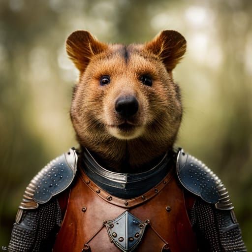 Quokka Knight Portrait, Professional Photography Style